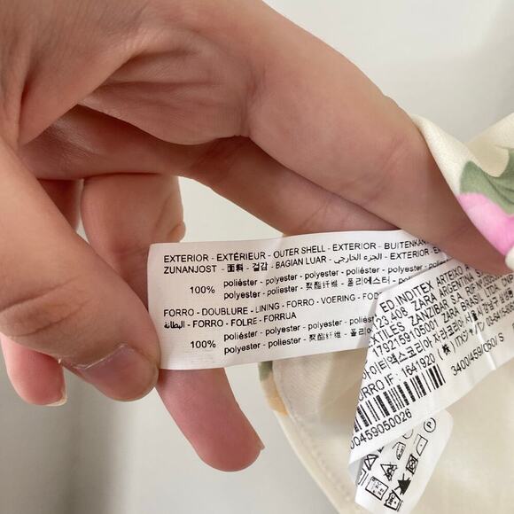 ZARA Floral Print Corset Crop Top Strapless Bustier Feminine Size Small NWT - Picture 6 of 10